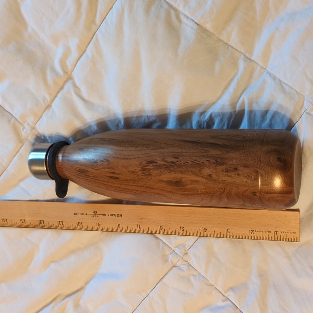 Simplemodern Wave 25 ounce water bottle, wood grain finish